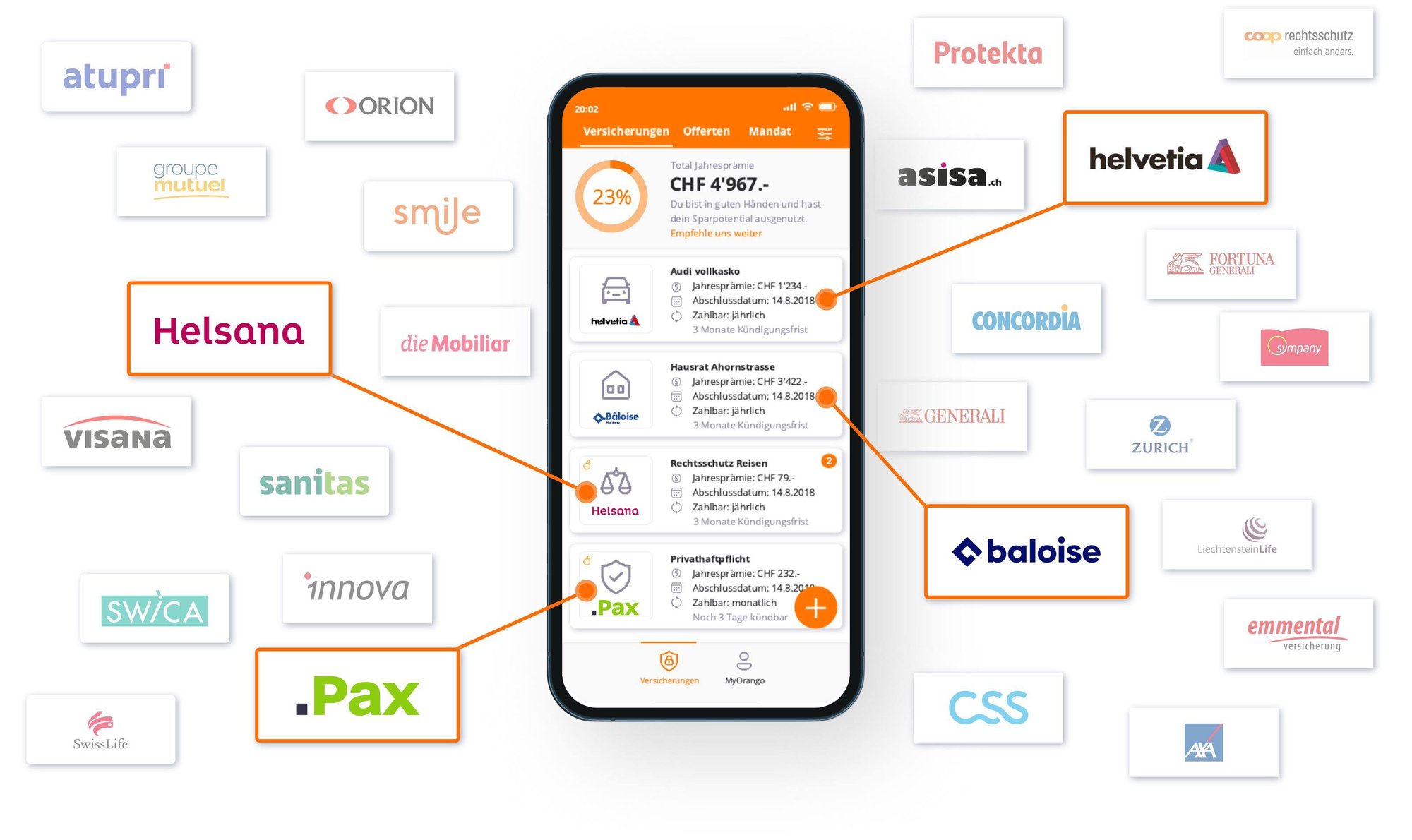 Mobiel App für Versicherungsmakler